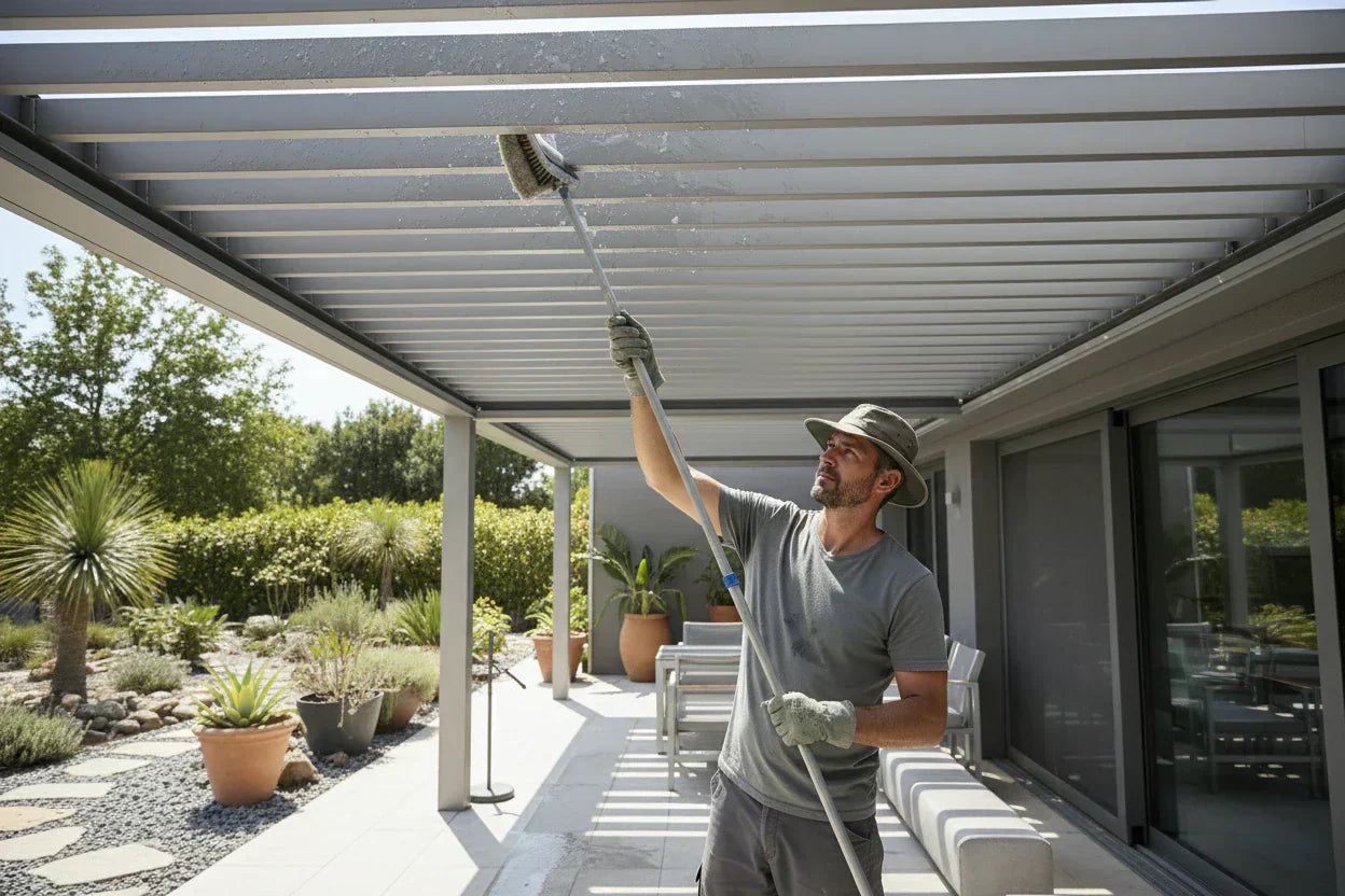 7 conseils pour nettoyer sa pergola bioclimatique en aluminium : lames, structure et accessoires
