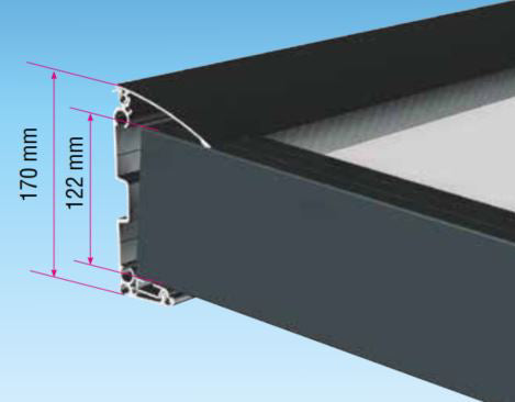 schéma encombrement fixation murale pergola polycarbonate sauzon