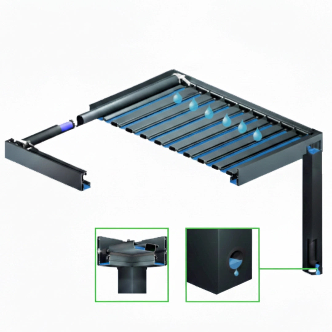 evacuation eau pergola invisible