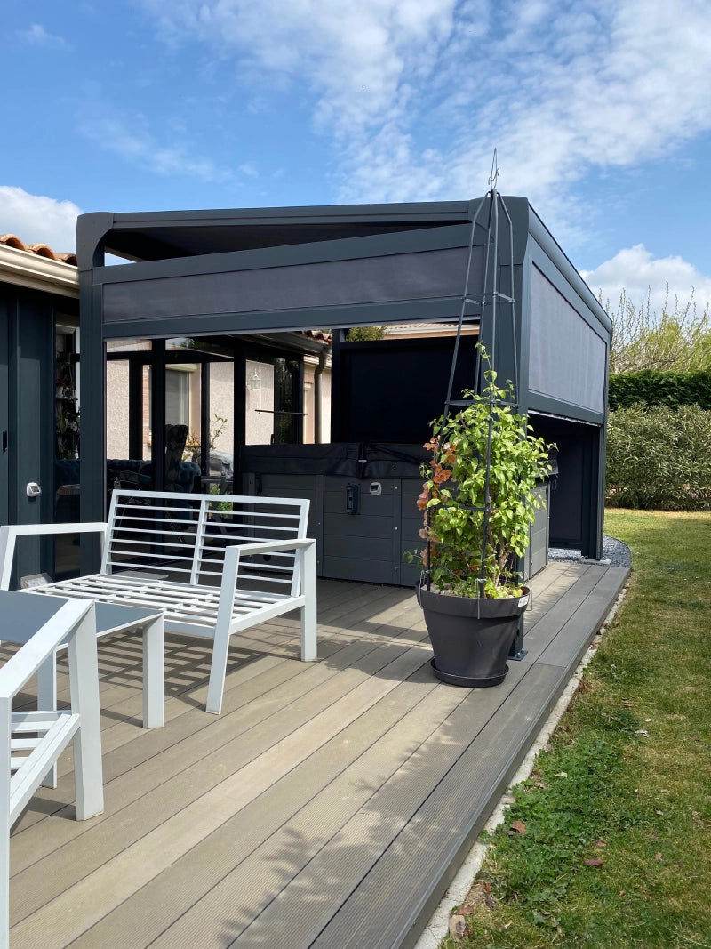 pergola toile autoportée avec stores pergola coulissants dickson sunworker open