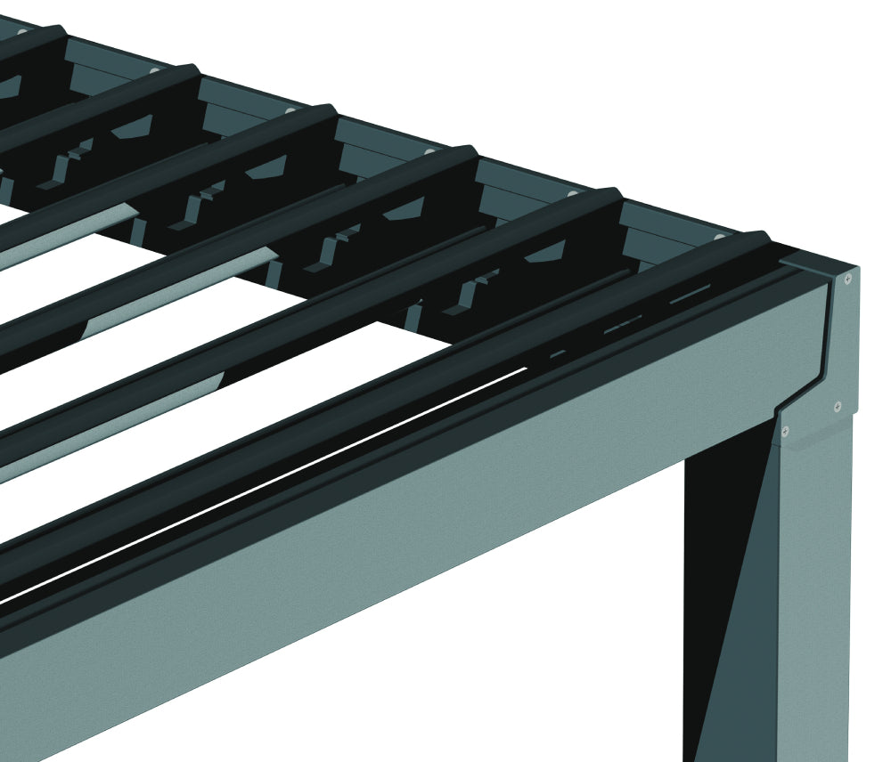 détail lames aluminium pergola autoportée motorisée