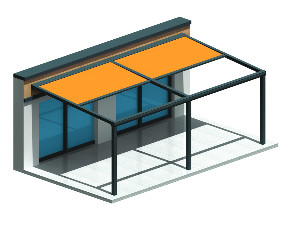 pergola toile adossée structure aluminium double module