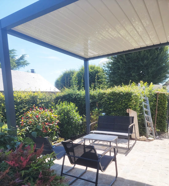 pergola bioclimatique aluminium adossée