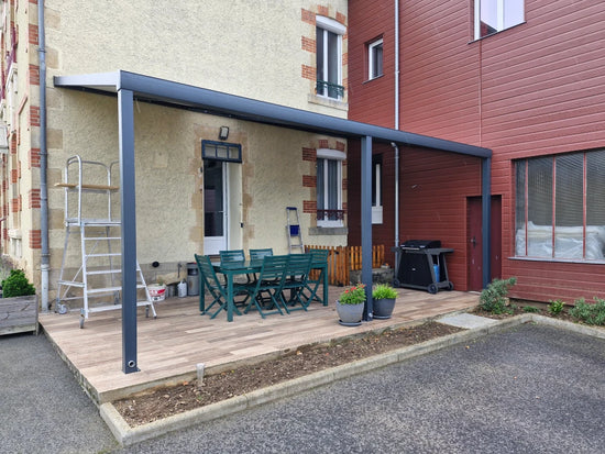 pergola alu adossée toit polycarbonate et thermotop