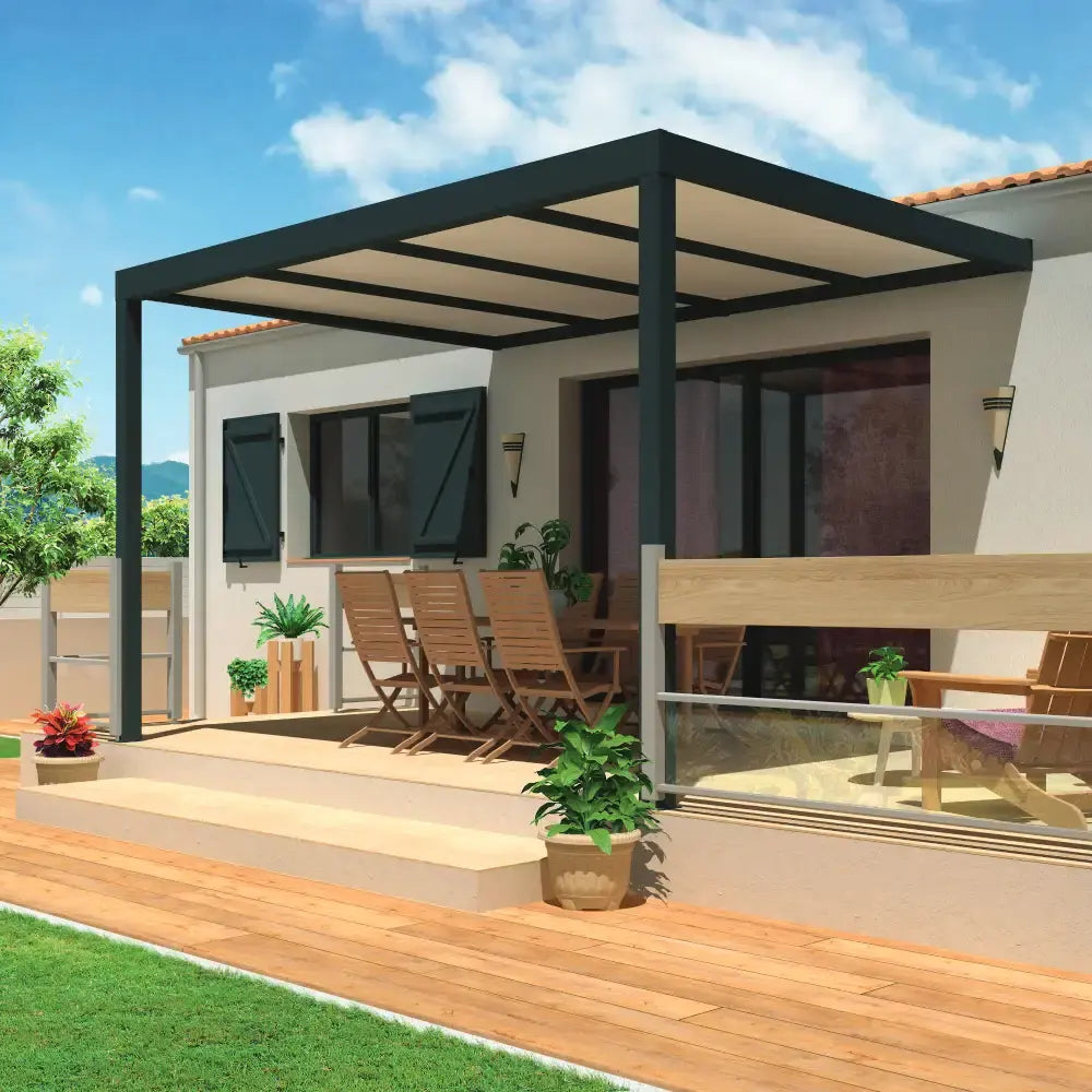pergola adossé toiture plate thermotop 